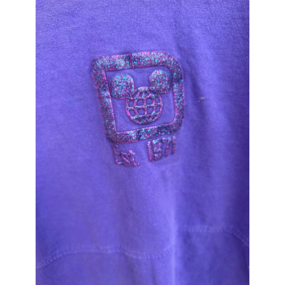 Disney Parks Spirit Jersey Walt Disney World Purple Glitter Puff Print Large - Picture 5 of 11